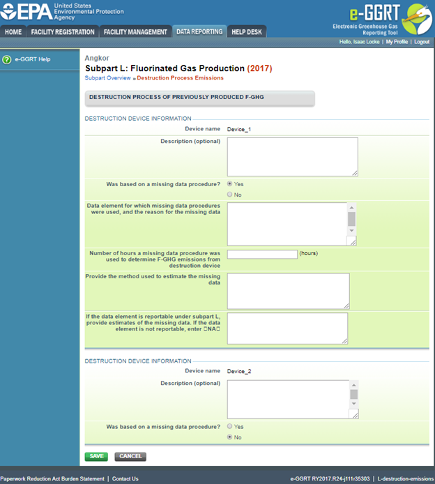 Image of Subpart L: Fluorinated Gas Production webpage.